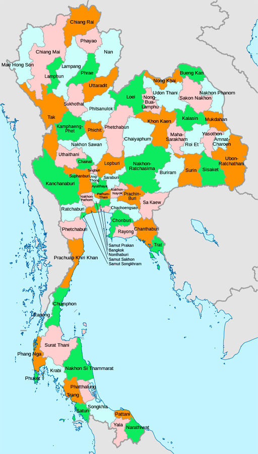 Cartina Geografica della Thailandia